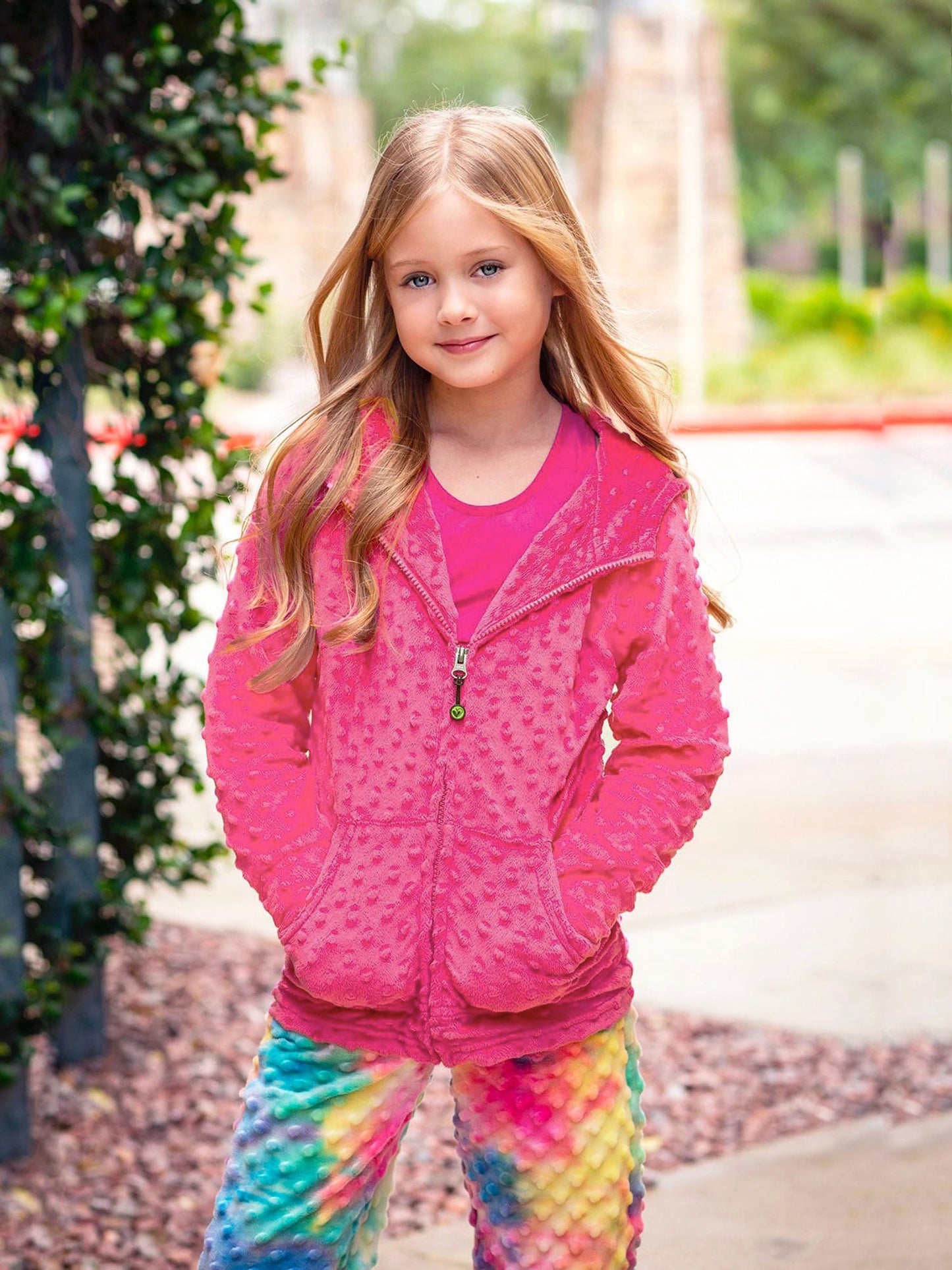 Fuchsia Minky Zip Hoodie and Avery Leggings Gift Set