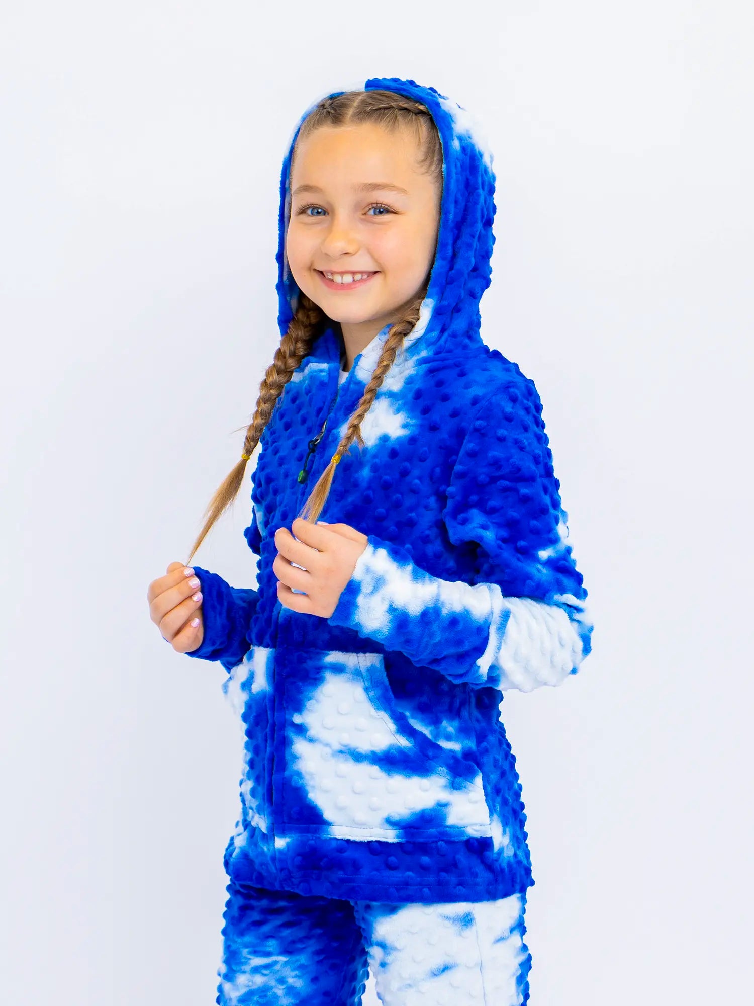 Minky Bubble Zip Hoodie - Tie Dye