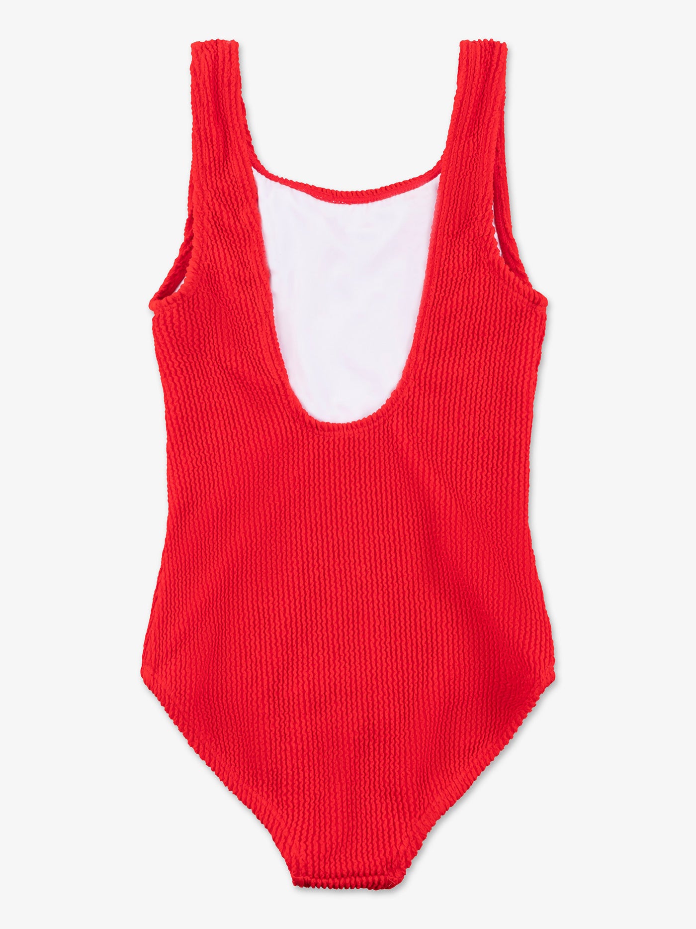 Square Neck One Piece Swimsuit with Crinkle Texture Fabric