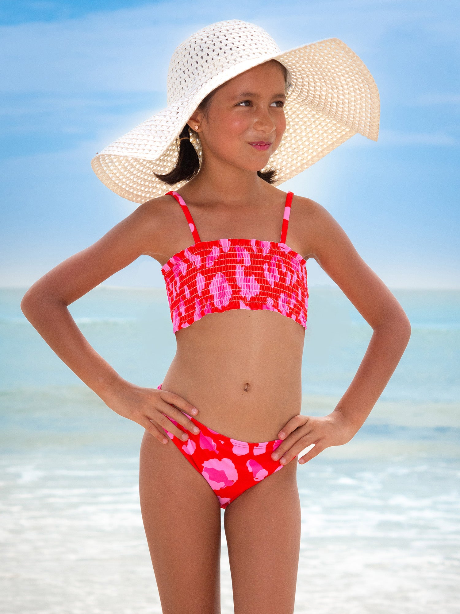 Smocked Tween girls Two Piece Bikini Set