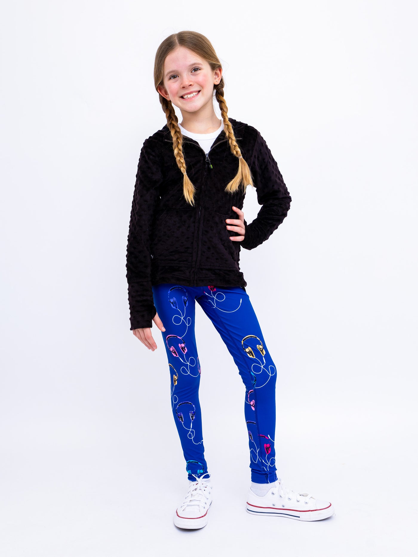 Black Minky Zip Hoodie and Leggings Gift Set