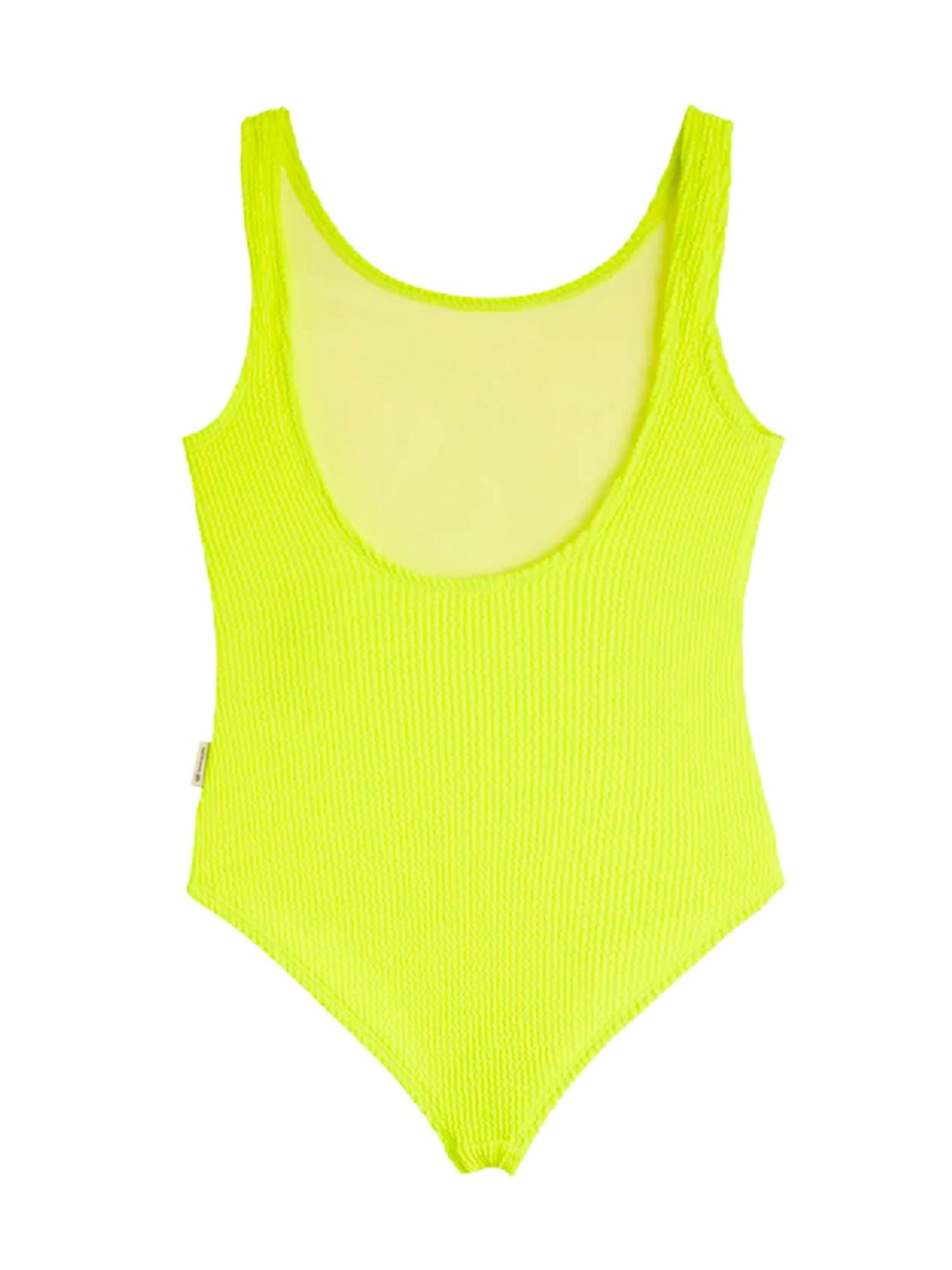 Square Neck One Piece Swimsuit with Crinkle Texture Fabric