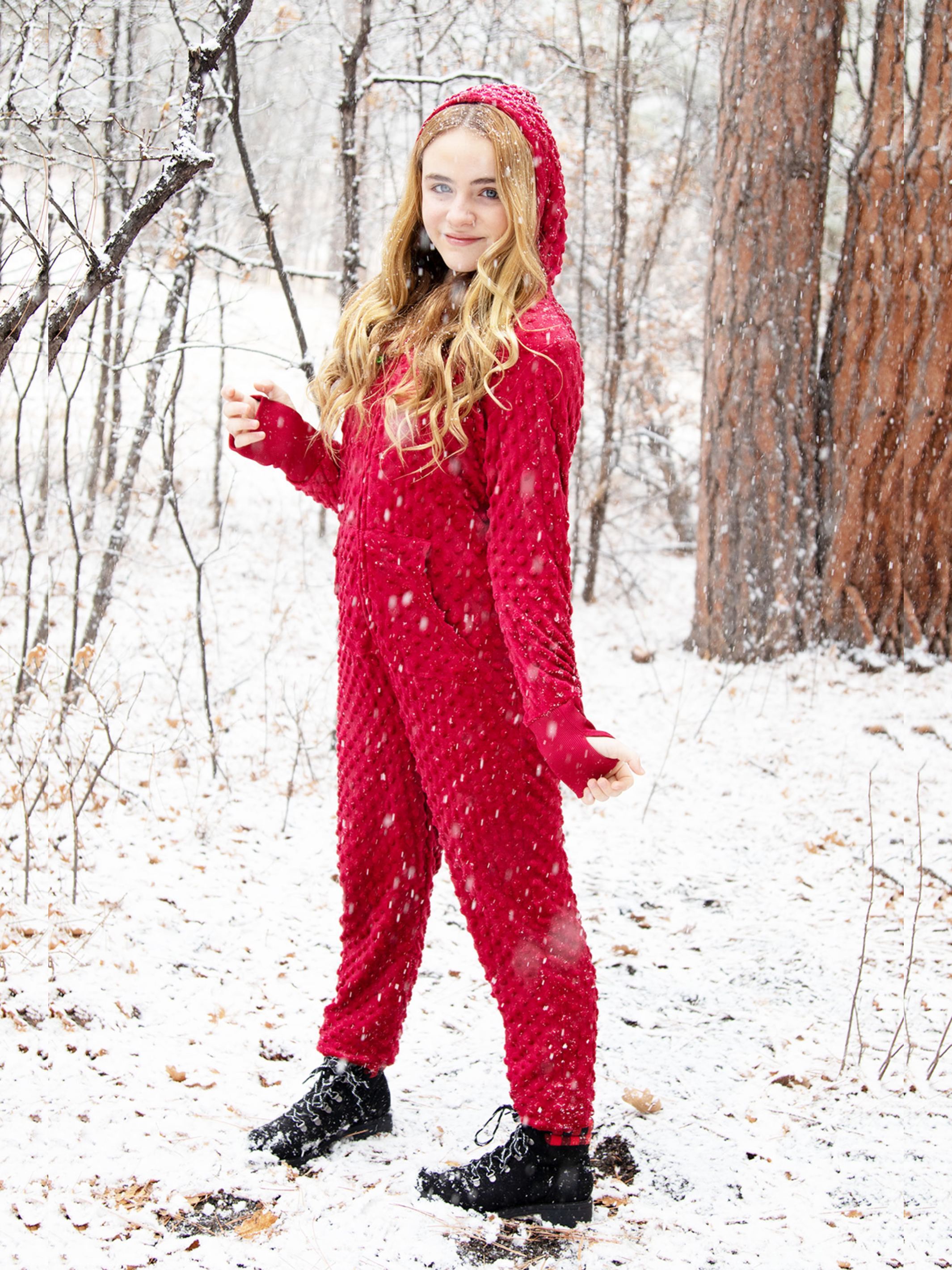 Minky Bubble Onesie - Burgundy