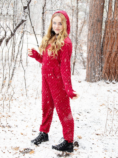 Minky Bubble Onesie - Burgundy